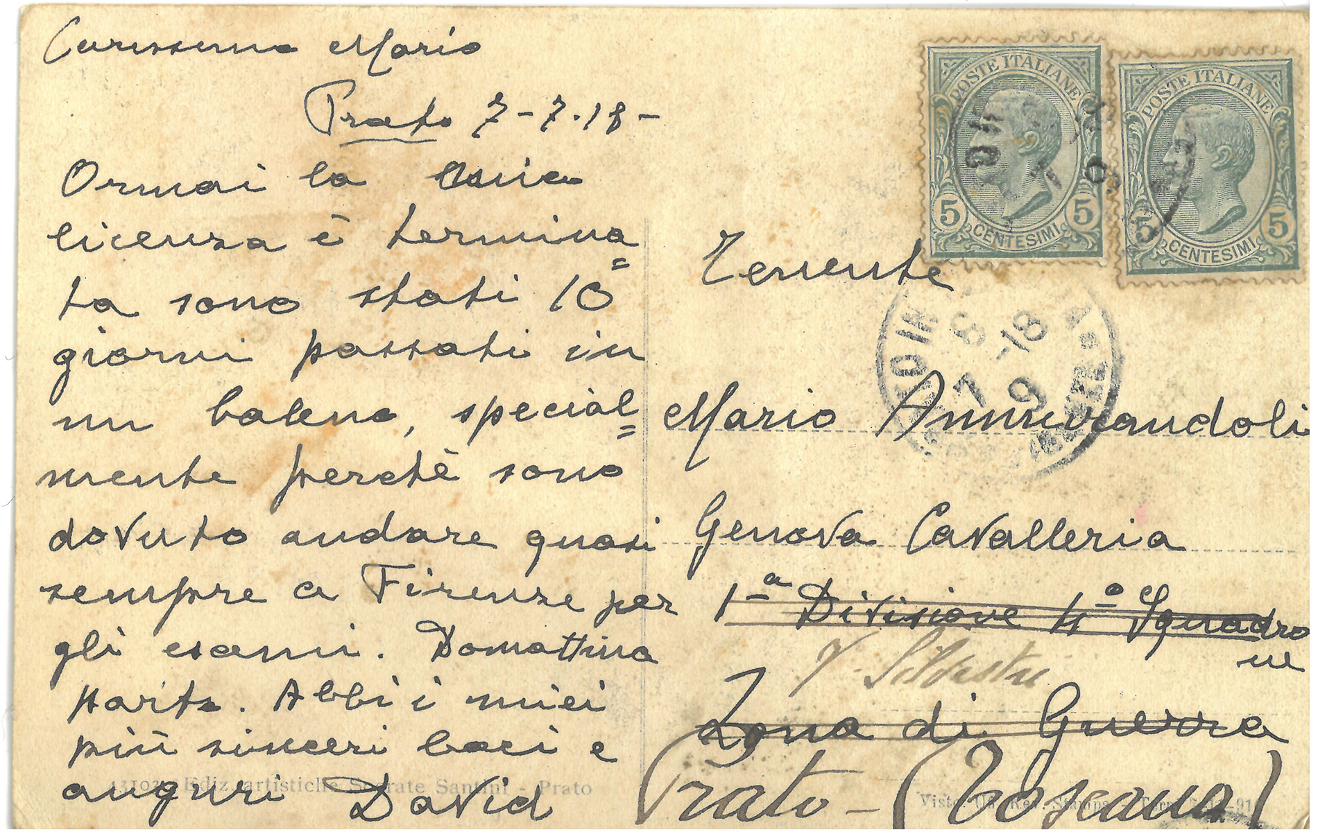Cartolina retro - testo scritto a mano